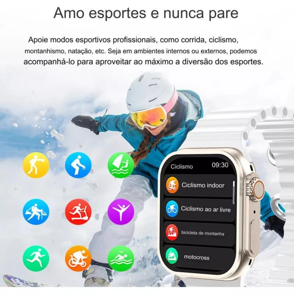 Imagem 2 de 5 do produto Smartwatch Hw9 Series 9 Pulso Fino Ultra Mini 2 Multiiras Esporte Preto