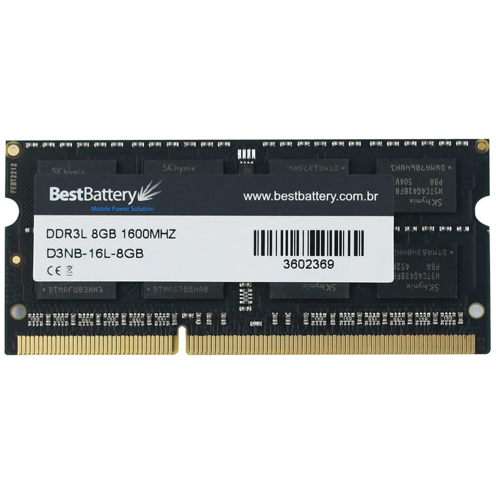 Imagem 3 de 4 do produto Memória Ddr3l 1,35v Notebook 8GB 1600mhz Bestbattery