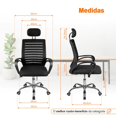 Kit 4 Cadeiras De Escritório Oficial Secretaria Dir Roma Apoio — foto 6
