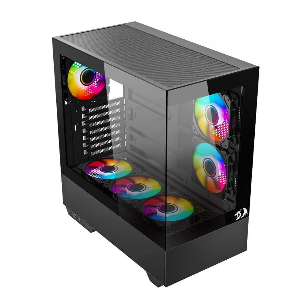 Imagem 3 de 5 do produto Gabinete Gamer Redragon Reflect Pro, Mid Tower, Vidro Temperado, E-atx, Sem Fans