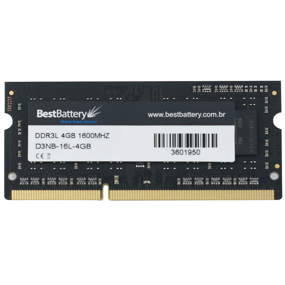 Imagem 4 de 4 do produto Memoria Ddr3l 1,35v Para Notebook 4gb 1600mhz Bestbattery