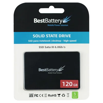 SSD Bestbattery 120GB Sata Iii 6gb/s 2,5'' 500 Mb/s Gravação