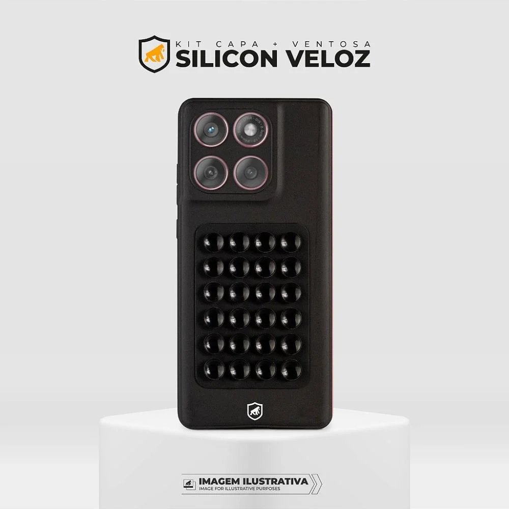 Imagem 4 de 5 do produto Kit Capa Silicon Veloz Para Moto G84 5g +  Ventosa Preta