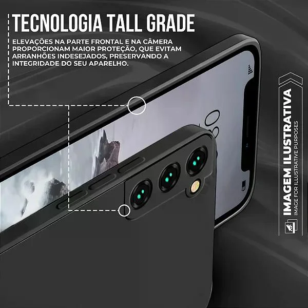 Imagem 2 de 5 do produto Capa Para Motorola Moto G04s - Silicon Veloz - Preta - Gshield
