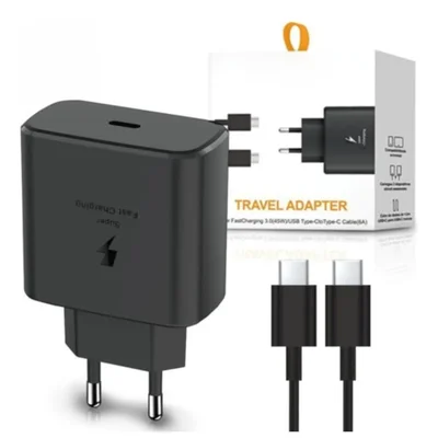 Fonte Usb-c Turbo Para Celular Carregamento Rápido Preto