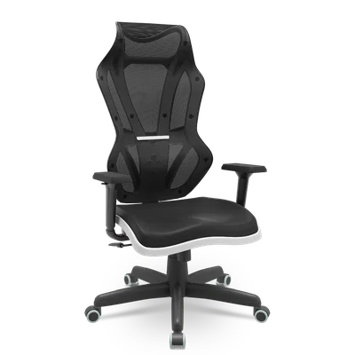 Cadeira Escritório E Gamer Vizon Dz Plaxmetal Relaxsystem Preta/branco