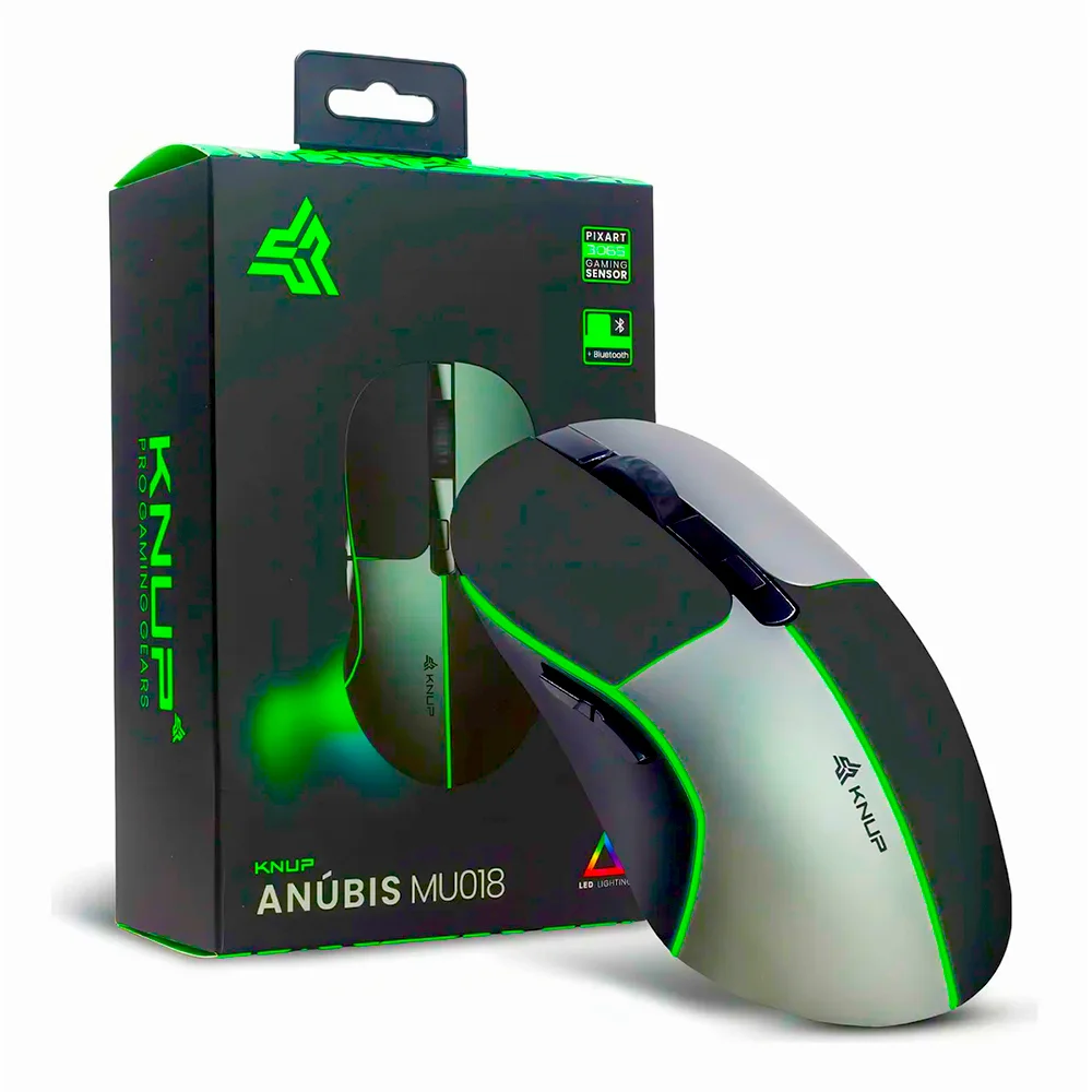 Mouse Gamer Wireless 2.4ghz/bluetooth 1600 Dpi Sem Fio LED RGB Cor Preto/cinza Mouse Gamer Wireless 2.4ghz/bluetooth 1600 Dpi Sem Fio LED RGB Cor Preto/cinza