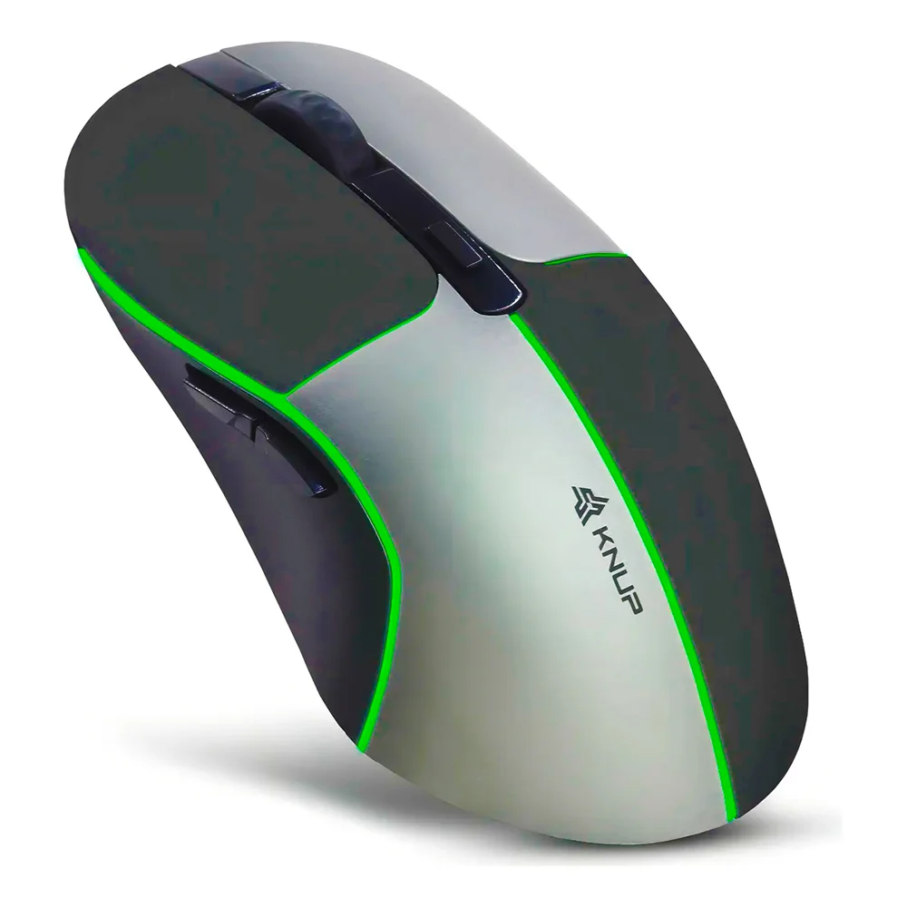 Mouse Gamer Wireless 2.4ghz/bluetooth 1600 Dpi Sem Fio LED RGB Cor Preto/cinza Mouse Gamer Wireless 2.4ghz/bluetooth 1600 Dpi Sem Fio LED RGB Cor Preto/cinza
