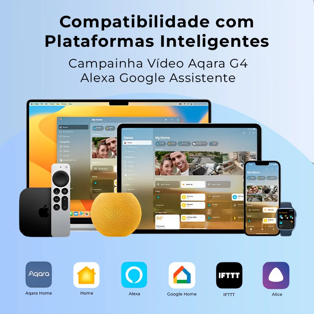 Imagem 2 de 5 do produto Campainha Vídeo Aqara G4 Alexa Google Assistente Preta