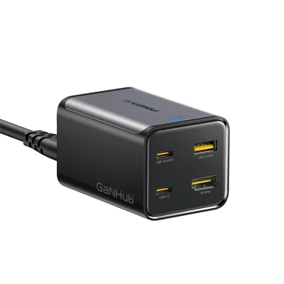 Carregador Usb Pisen 4in1 Usb A/c Ganhub Max 70w Branco