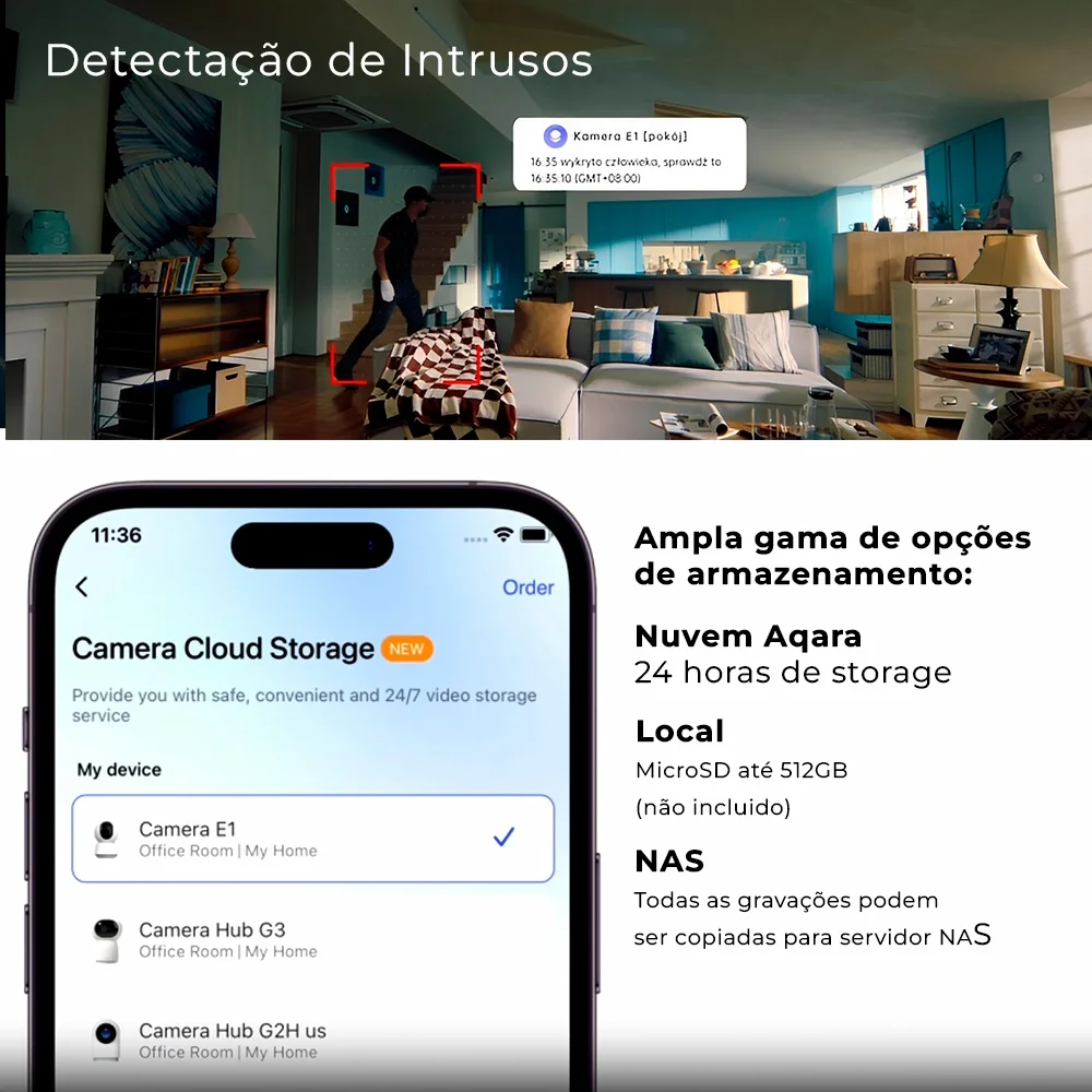Câmera Segurança Ip Aqara E1 Alexa E Google Home Branca Câmera Segurança Ip Aqara E1 Alexa E Google Home Branca