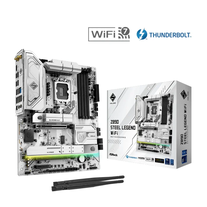 Placa Mãe Asrock Z890 Steel Legend Wifi, Intel LGA 1851, Atx, Wf/blt, Ddr5 - Z890 Steel Legend Wifi