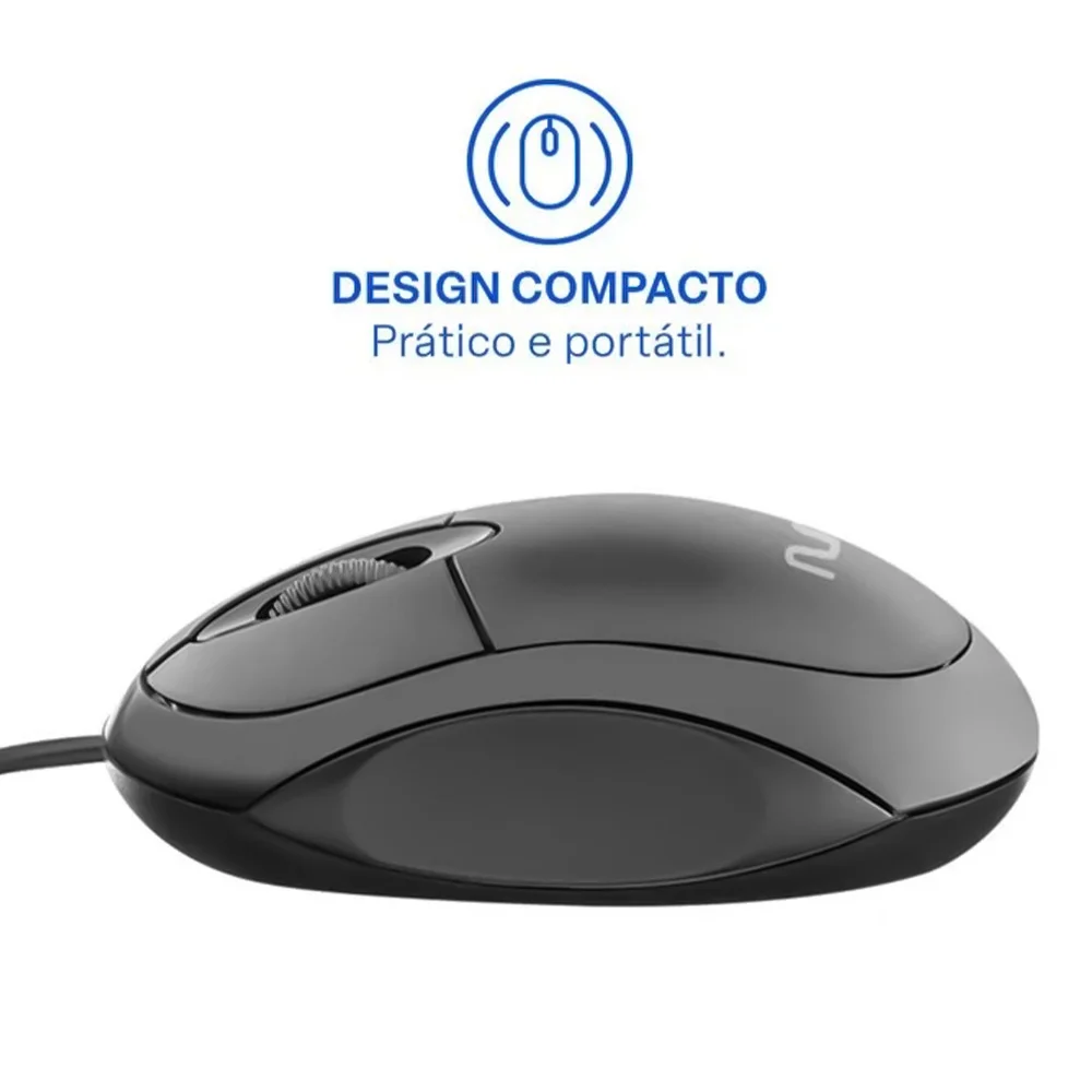 Imagem 3 de 5 do produto Mouse Multilaser Com Fio 1200 Dpi Usb - Mo300