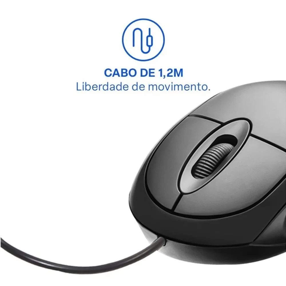 Imagem 4 de 5 do produto Mouse Multilaser Com Fio 1200 Dpi Usb - Mo300