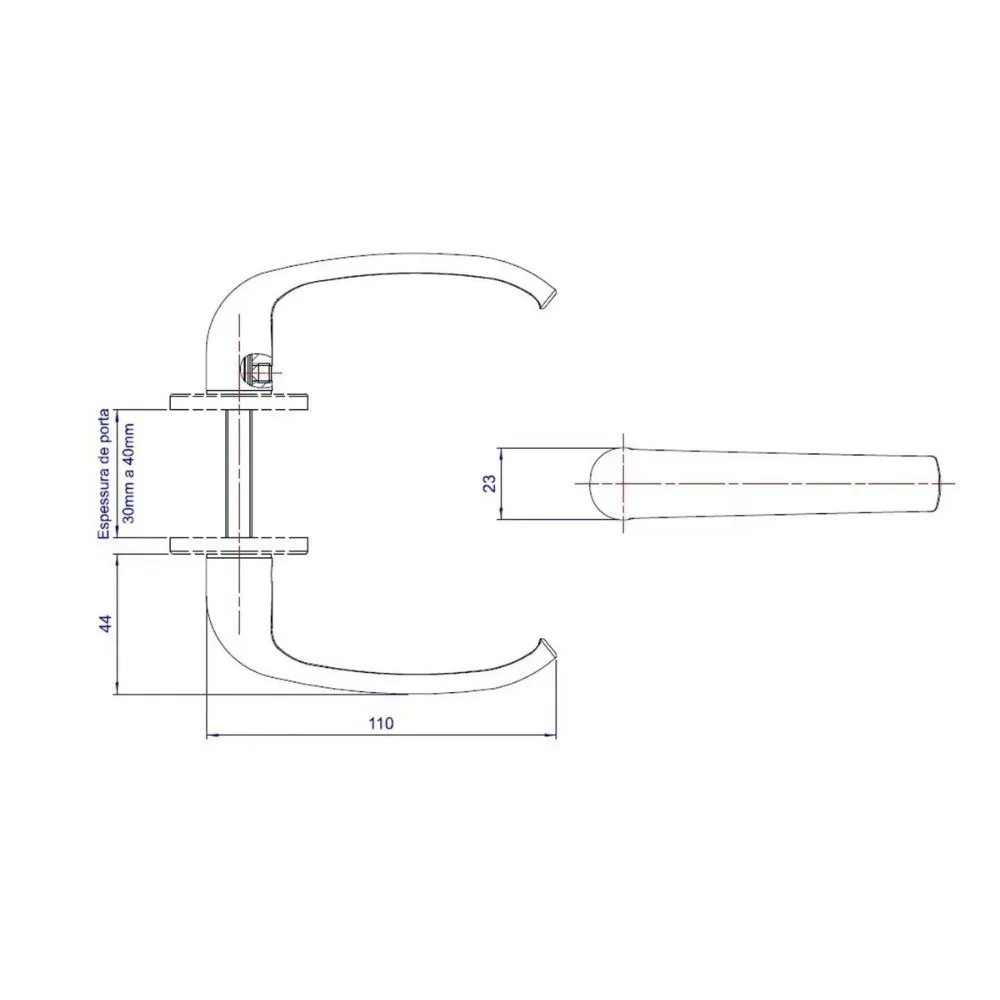 Imagem 3 de 4 do produto Fechadura Externa Perfil Estreito 323z E22 Mz820 Espelho Preto Fosco 22mm C400/50 Papaiz