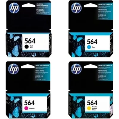 Cartucho Hp 564 Kit Preto E Colors 4 Pçs