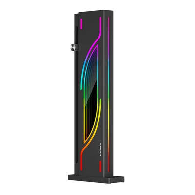 Suporte Placa De Vídeo (GPU) GH6, Coolmoon, Ajuste Vertical, Preto, LED Infinito ARGB 5V, Alumínio