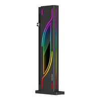 Suporte Placa De Vídeo (GPU) GH6, Coolmoon, Ajuste Vertical, Preto, LED Infinito ARGB 5V, Alumínio 2