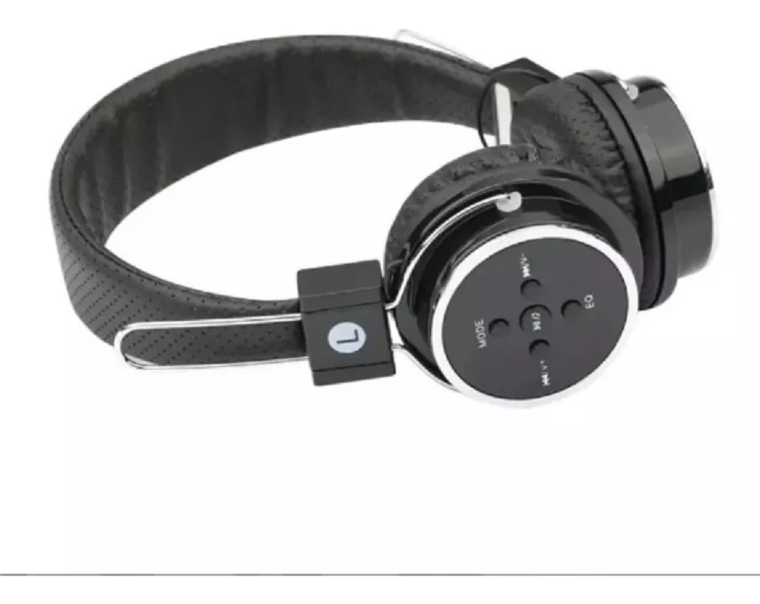 Imagem 2 de 5 do produto Fone De Ouvido Bluetooth Sem Fio Preto Entrada Cartão De Memoria, Radio Fm, Equalizador Integrado.