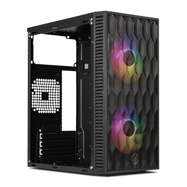 Imagem 4 de 5 do produto Gabinete Gamer Tgt Jester V2 2 Fans S/fonte Rainbow Mini-tower Preto - Tgt-jsrv2-bkgf02