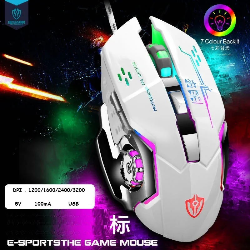 Imagem 5 de 5 do produto Mouse Gamer RGB, 3200 Dpi, 6 Botões Programáveis, Design Ergonômico, Com Fio Usb