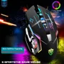 Mouse Gamer RGB, 3200 Dpi, 6 Botões Programáveis, Base Metálica, Design Ergonômico, Iluminação LED, Preto