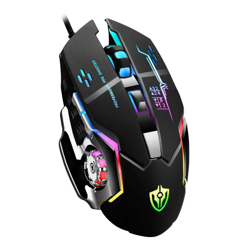 Mouse Gamer RGB, 3200 Dpi, 6 Botões Programáveis, Base Metálica, Design Ergonômico, Iluminação LED, Preto Mouse Gamer RGB, 3200 Dpi, 6 Botões Programáveis, Base Metálica, Design Ergonômico, Iluminação LED, Preto