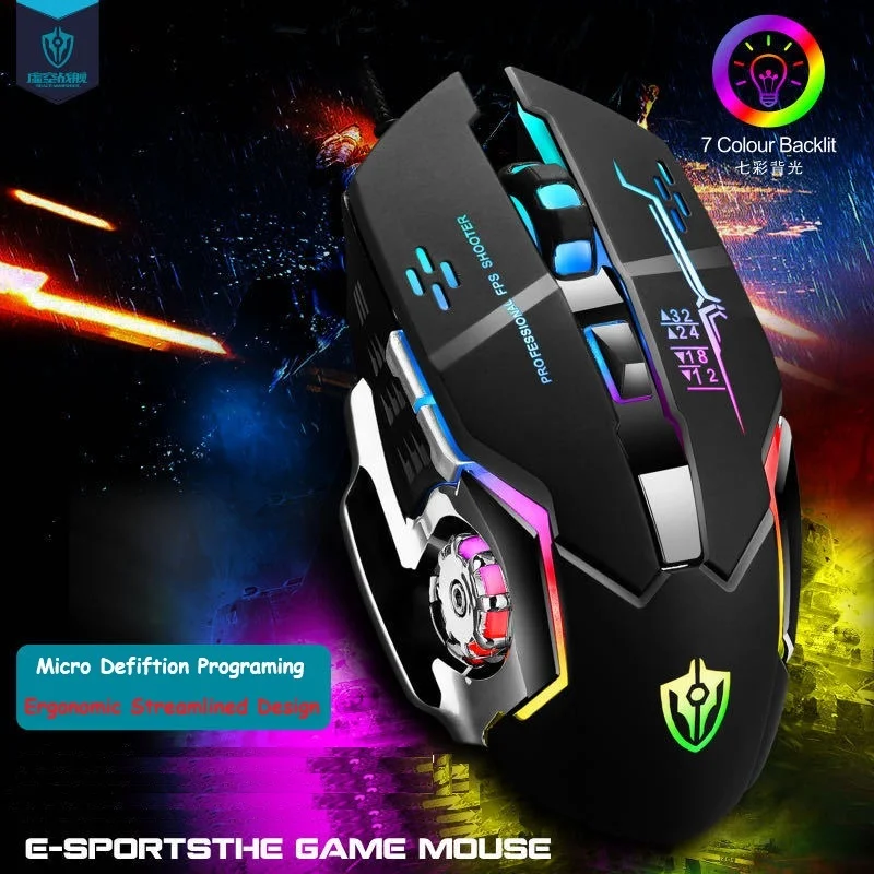 Mouse Gamer RGB, 3200 Dpi, 6 Botões Programáveis, Base Metálica, Design Ergonômico, Iluminação LED, Preto Mouse Gamer RGB, 3200 Dpi, 6 Botões Programáveis, Base Metálica, Design Ergonômico, Iluminação LED, Preto