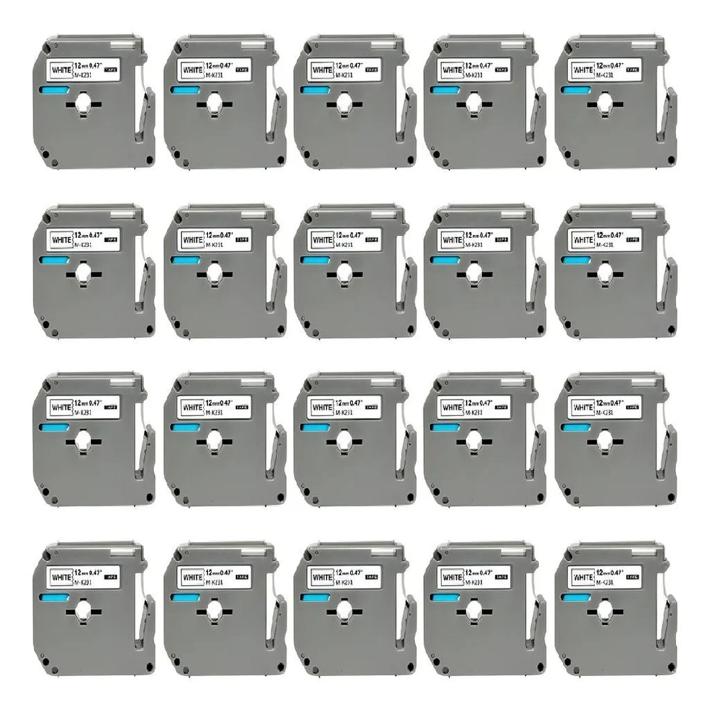 Imagem 5 de 5 do produto 20x Fita Rotulador M231 Mk-231 M-k231 Mk231 M231 Pt-70 Pt-80 Pt-65 Cor Branco