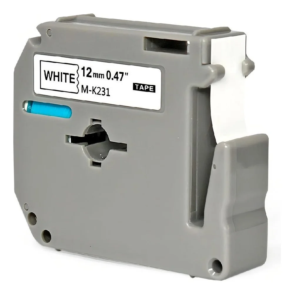 10 Fita Compatível Etiquetador Brother Mk231 12mm Pt80-70-90 Cor Branco