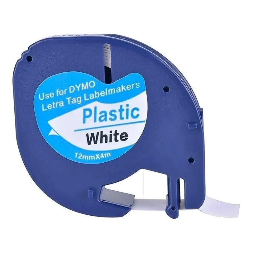 Imagem 4 de 5 do produto 2x Fita Plástica Compatível Dymo Letratag 12mm Branca 91201 Cor Fita Branca - Letra Preta