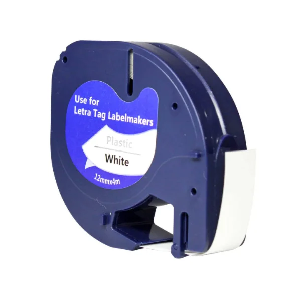 Imagem 5 de 5 do produto 2x Fita Plástica Compatível Dymo Letratag 12mm Branca 91201 Cor Fita Branca - Letra Preta