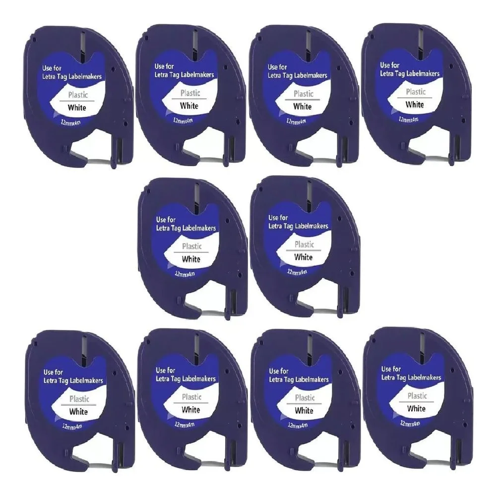 Imagem 5 de 5 do produto 10 Fitas Compatível P/ Uso Rotulador Dymo Letratag 91201