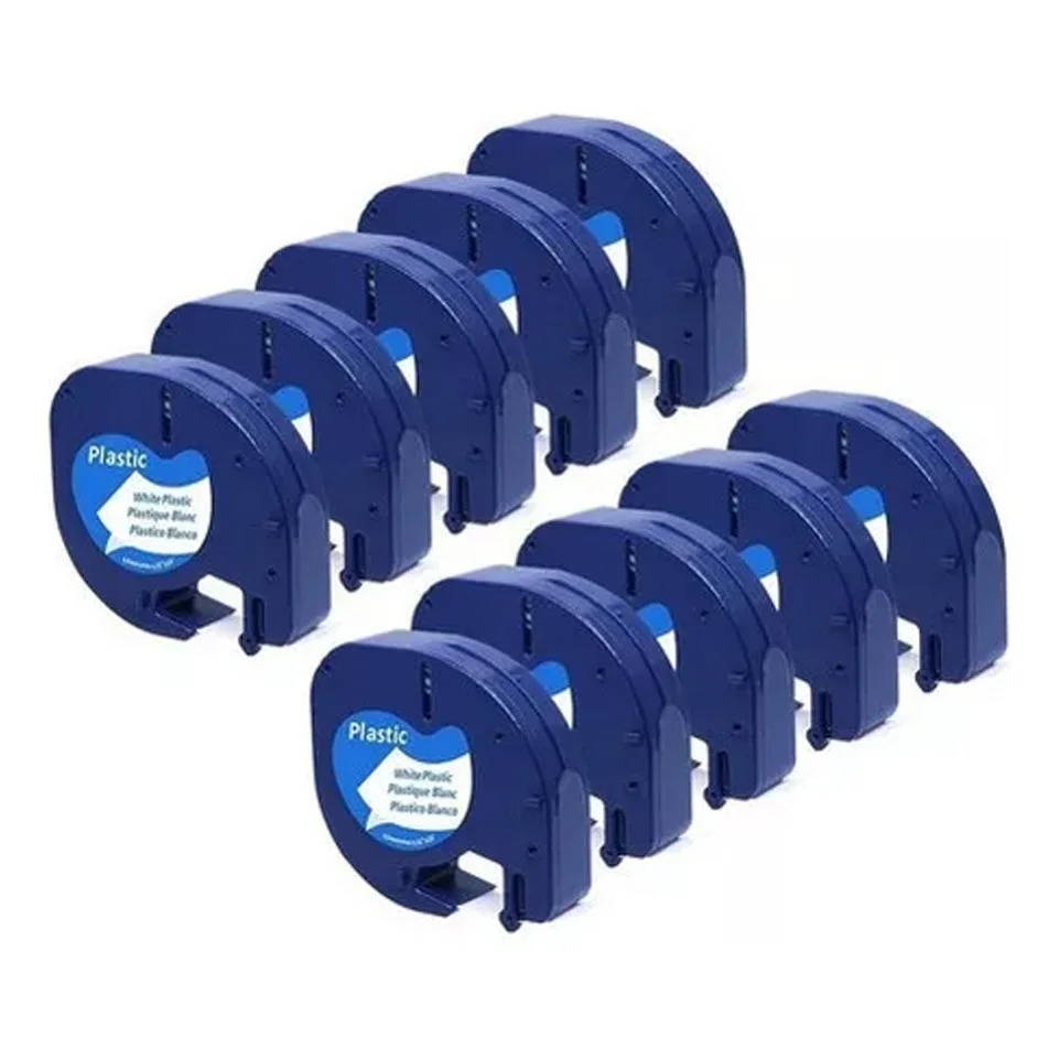 Imagem 1 de 4 do produto 10x Fitas 91201 Compatível Com Dymo Letratag Plastica Branca Cor Branco