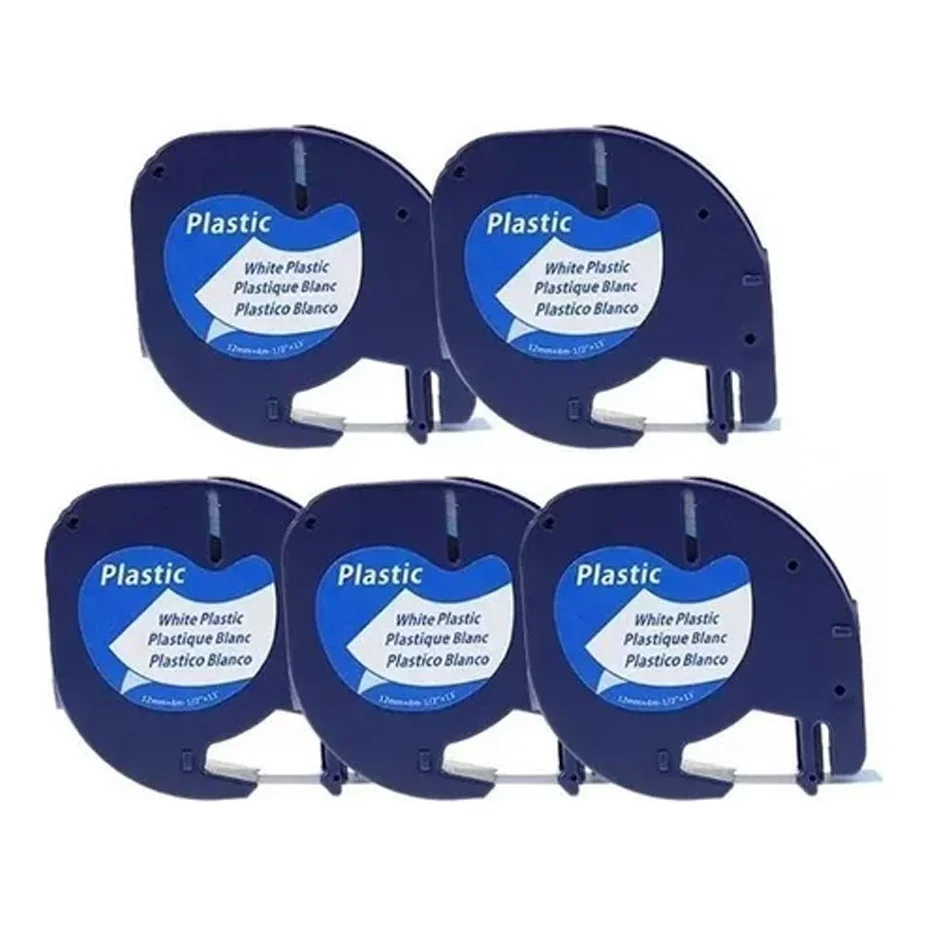 Imagem 2 de 4 do produto 10x Fitas 91201 Compatível Com Dymo Letratag Plastica Branca Cor Branco