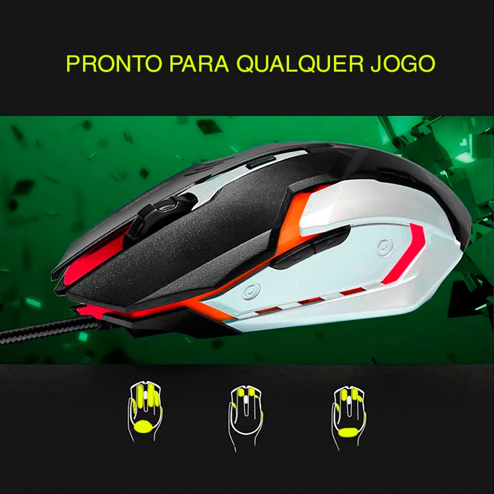 Imagem 4 de 5 do produto Mouse Gamer Usb 1,4m LED RGB Botões 3200dpi