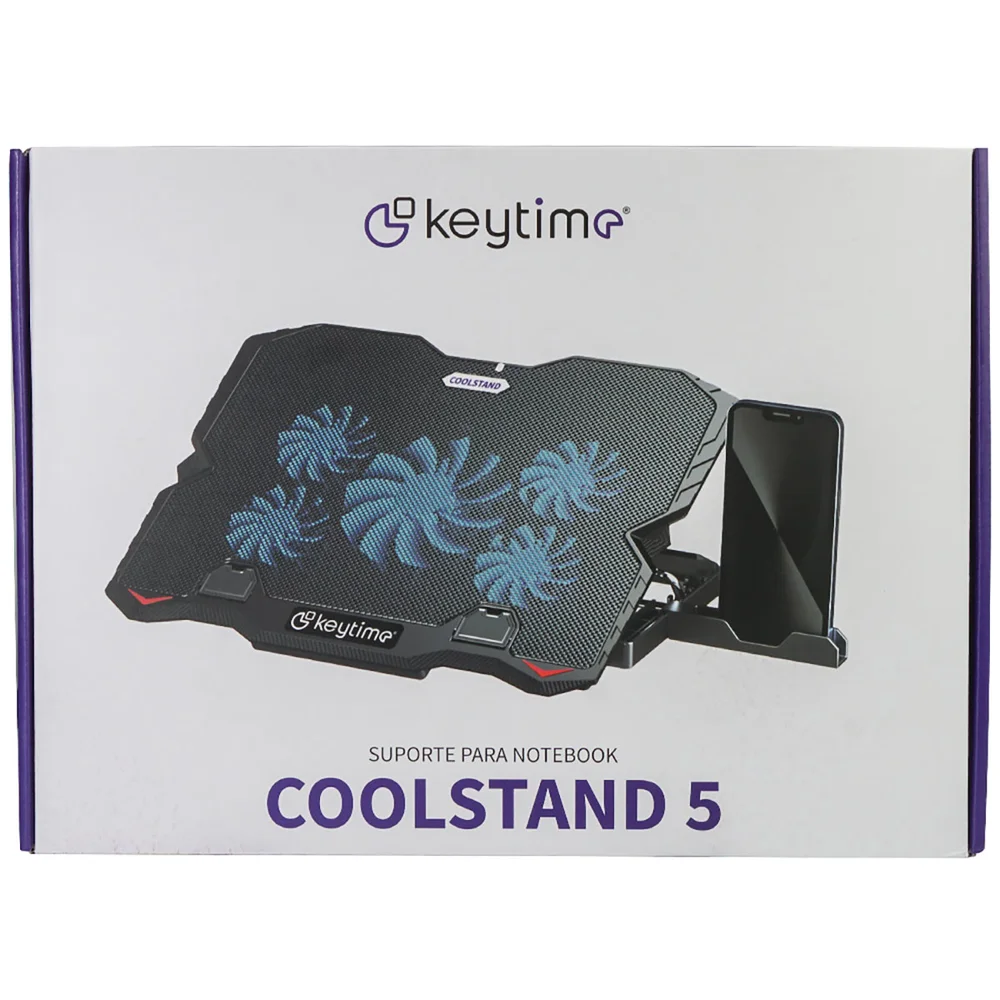Imagem 4 de 4 do produto Suporte Para Notebook Keytime Coolstand 5 Ajustável C/ 5 Fans Preto - Kyt00021
