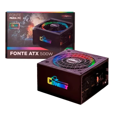 Fonte De Alimentação Atx 600w Bivolt Manual Com LED RGB - Kp-535RGB