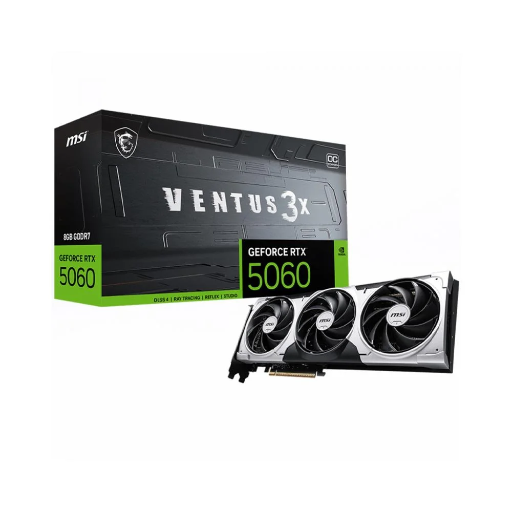 Placa De Vídeo Msi Geforce RTX 5060 8GB Ventus 3x Oc Edition Gddr7 912-v537-035 Placa De Vídeo Msi Geforce RTX 5060 8GB Ventus 3x Oc Edition Gddr7 912-v537-035