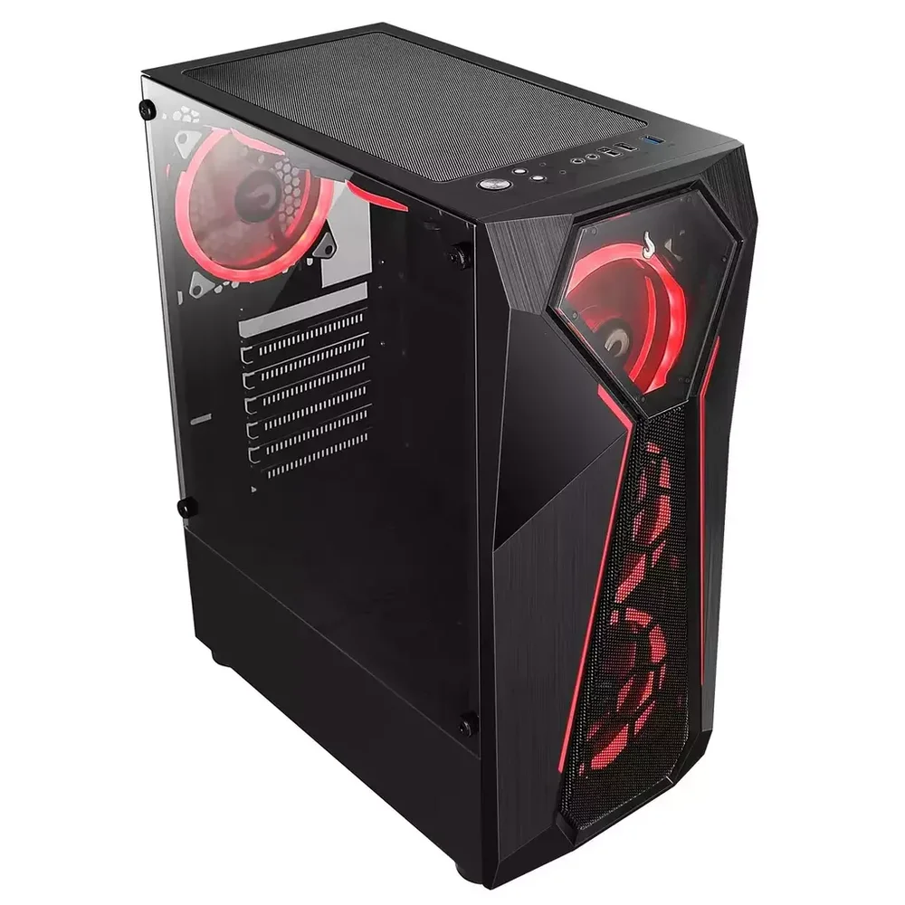 Imagem 4 de 5 do produto Gabinete Gamer Rise Mode X4 Glass Black S/ Fans - Rm-x4-04-fb.
