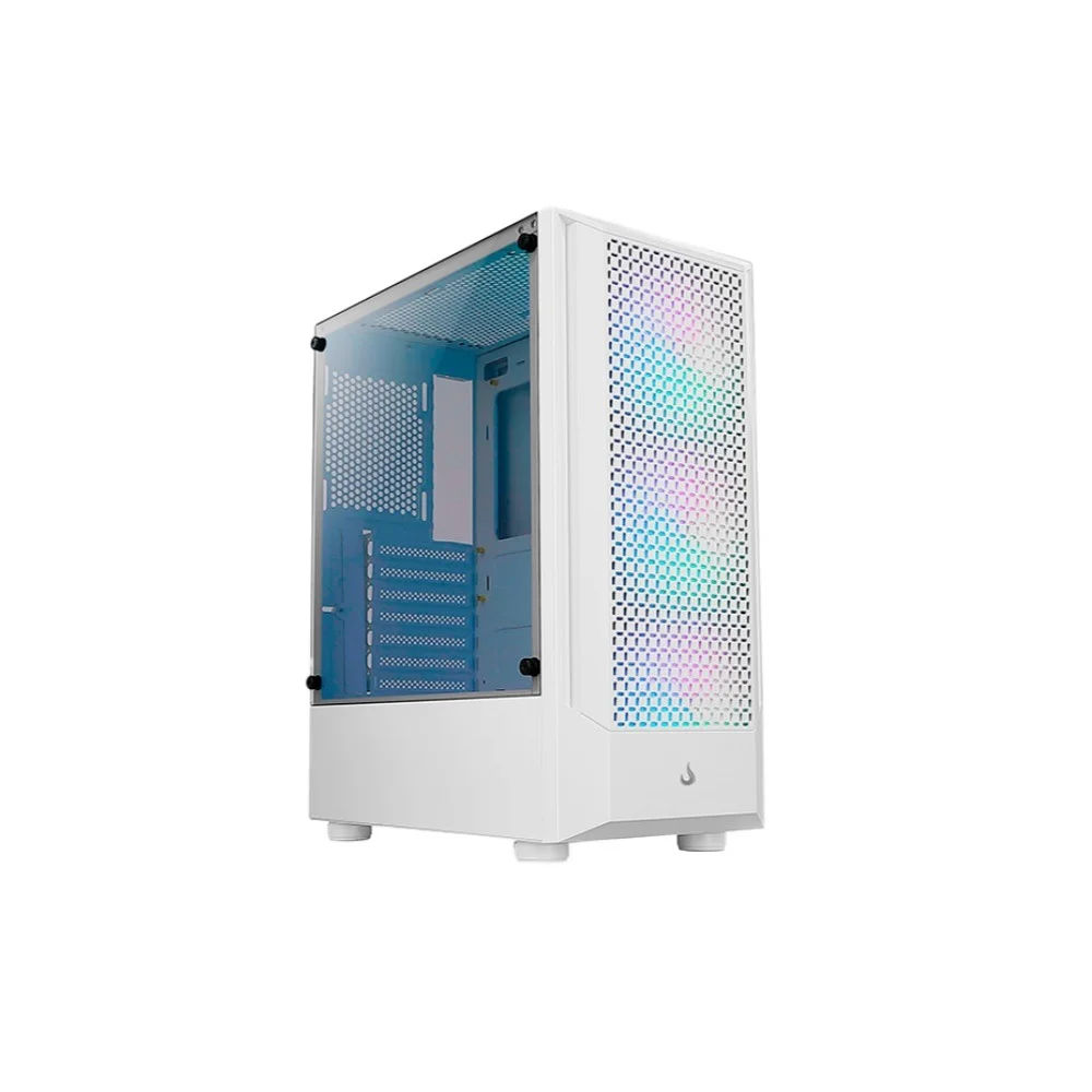 Gabinete Gamer Rise Mode Wave Mid Tower Vidro Temperado USB 3.0 C/ 3x Fans ARGB Branco - RM-WA-BW-ARGB
