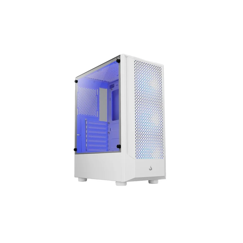 Imagem 3 de 5 do produto Gabinete Gamer Rise Mode Wave Mid Tower Vidro Temperado USB 3.0 C/ 3x Fans ARGB Branco - RM-WA-BW-ARGB