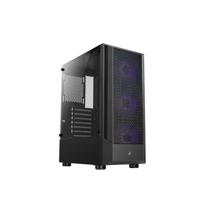 Imagem 3 de 5 do produto Gabinete Gamer Rise Mode Wave Black, Mid Tower, Lateral em Vidro Fumê, ARGB, ATX, 3 Cooler Fan ARGB, Preto - RM-WA-FB-ARGB