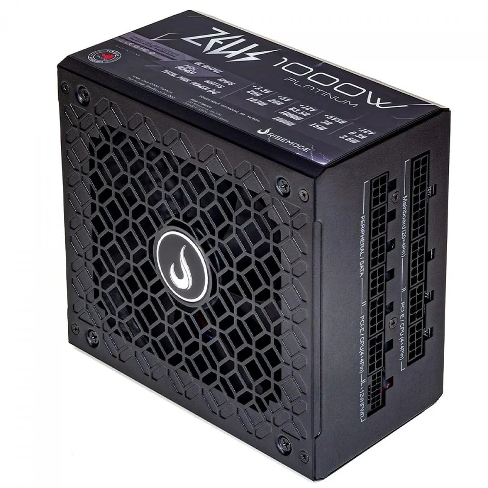 Fonte Gamer Rise Mode Zeus 1000w Ctr Platinum Full Modular Preto - Rm-psu-01-pa-1000.