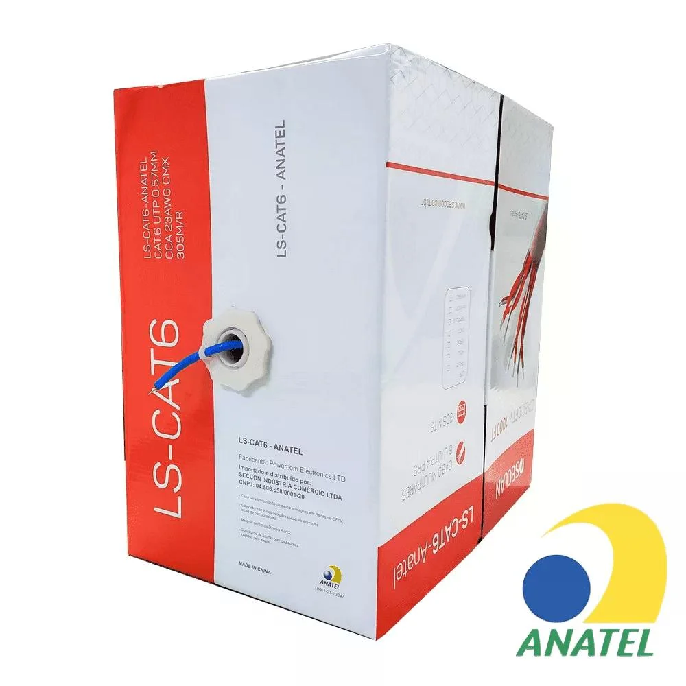 Imagem 5 de 5 do produto Caixa De Cabo De Rede Cat6 23awg Cmx-305m Seclan