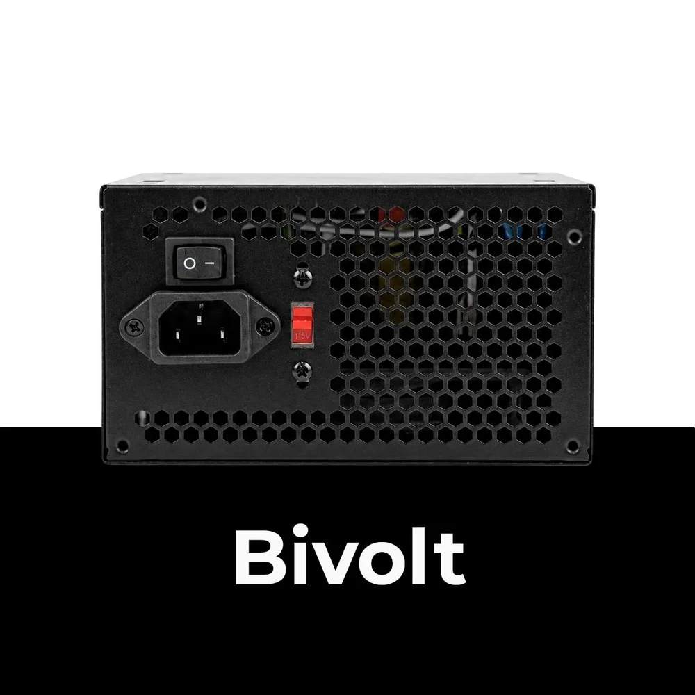 Imagem 2 de 5 do produto Fonte Bluecase 500w 120mm Atx Pfc Passivo C/cabo Flat Preto -  Blu500-cmps2