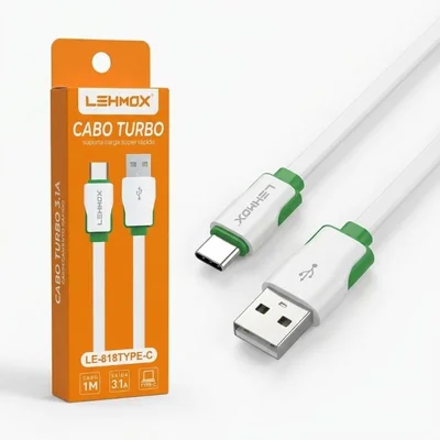 Cabo Usb Para Tipo C Turbo 3.1a 1m Le-818 Lehmox
