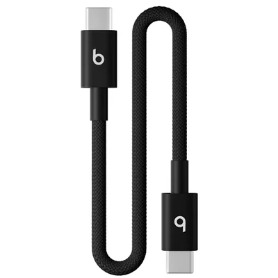 Cabo Usb-c Para Usb-c Trançado Com 20 Cm Preto Relâmpago - Beats - Meq94ll/a - Bivolt