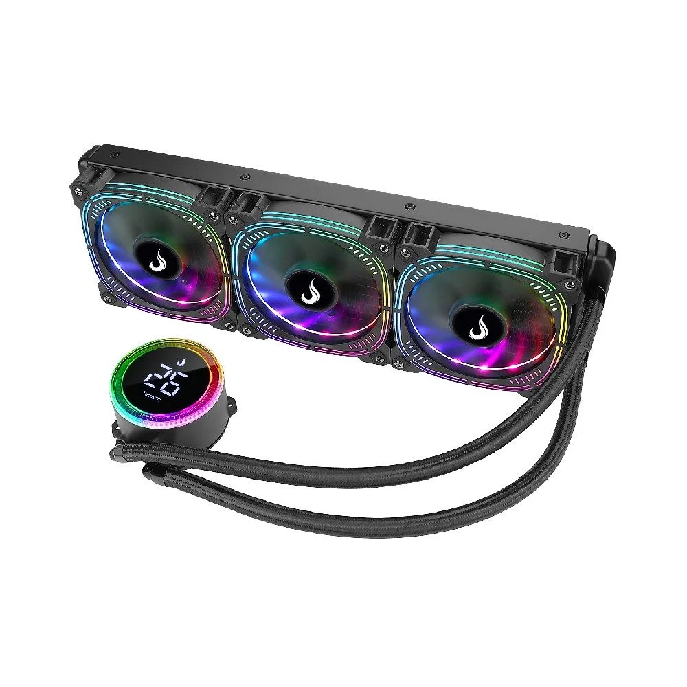 Water Cooler Rise Mode Aura Ice Black, ARGB, 360mm, AMD/Intel, Preto - RM-WAIB-06-ARGB