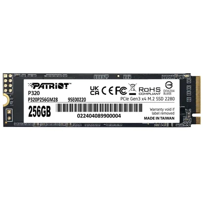 SSD 256gb Patriot P320 M.2 2280 Nvme PCie Gen 3 X4 P320p256gm28